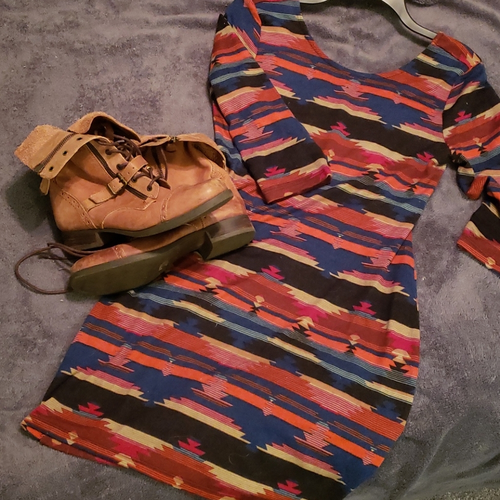 Aztec print dress